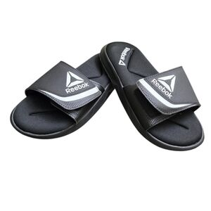 Reebok Women's Delta Flow Slide Sandals in Black and White, Size 7. NWT!